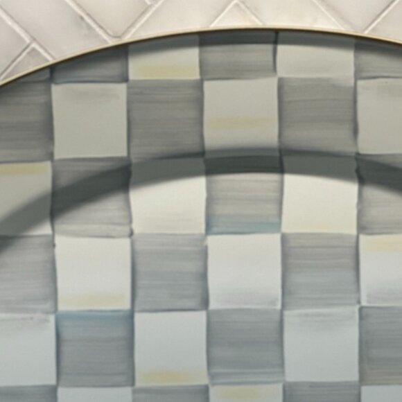 Sterling Check Enamel Oval Platter -NEW - Picture 14 of 15